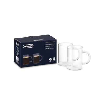 Imagine detaliată a produsului Set 2 cani din sticla borosilicata Delonghi Dlsc320 AS00001755. Compatibil cu mai multe modele Delonghi.