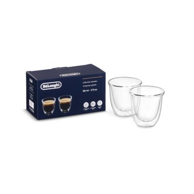 Imagine detaliată a produsului Set 2 pahare Delonghi espresso 90 ml 5513284151. Compatibil cu mai multe modele Delonghi.